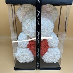 New In Box Large Rose Teddy Bear 