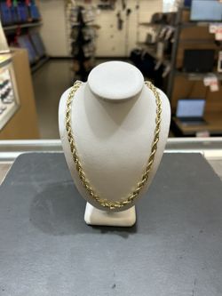 14K Rope Necklace 25 Inch 