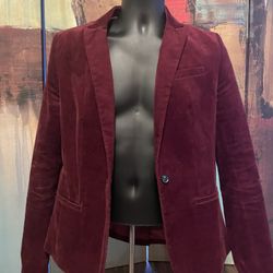 Banana Republic courdory  blazer size 6 tall color maroon mint condition . Unisex
