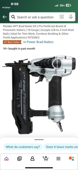 Metabo HTP 2” 50mm Brad Nailer  NEW $50