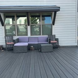 Outdoor Sectional And 2 Chairs For Sale 
