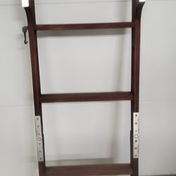 VINTAGE ANTIQUE ALL TEAK OR MAHOGANY LADDER
