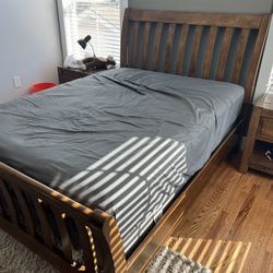 Solid Wood Full Size Bed Frame Used 