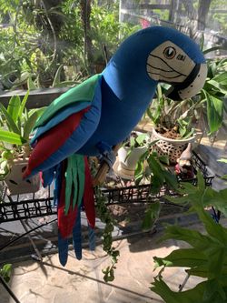 Vintage Plush Blue Macaw Parrot