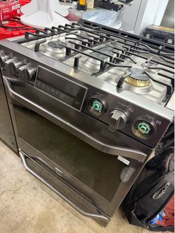 LG studio slide in gas range black stainless steel