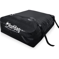RoofBag Car Rooftop Cargo Carrier 17 Cubic, Waterproof Roof Bag Top Luggage Storage Carriers for Any Car with/ Without Rack Cross Bar Including Anti-S