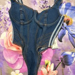 Ivy Park Denim Bodysuit : Small