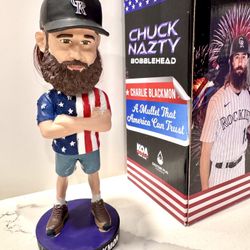 Chuck Nazty Charlie Blackmon Rockies Bobblehead with Box – National Promo