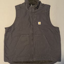 Carhartt Washed Duck Sherpa Lined Mock Neck Vest Brand New BNWT