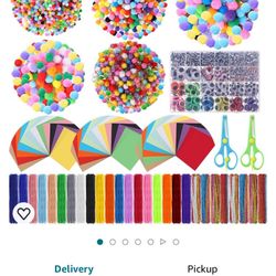 5522 Pcs Arts and Craft Supplies for Kids Toddler DIY Craft Art Supply Set Includes Pipe Cleaners, Pom Poms, Colorful Paper, Sticky Eyes, Scissors for