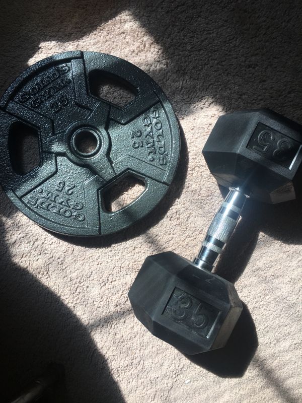 25 lb Plate and 35 lb dumbbell for Sale in Pittsburgh, PA OfferUp