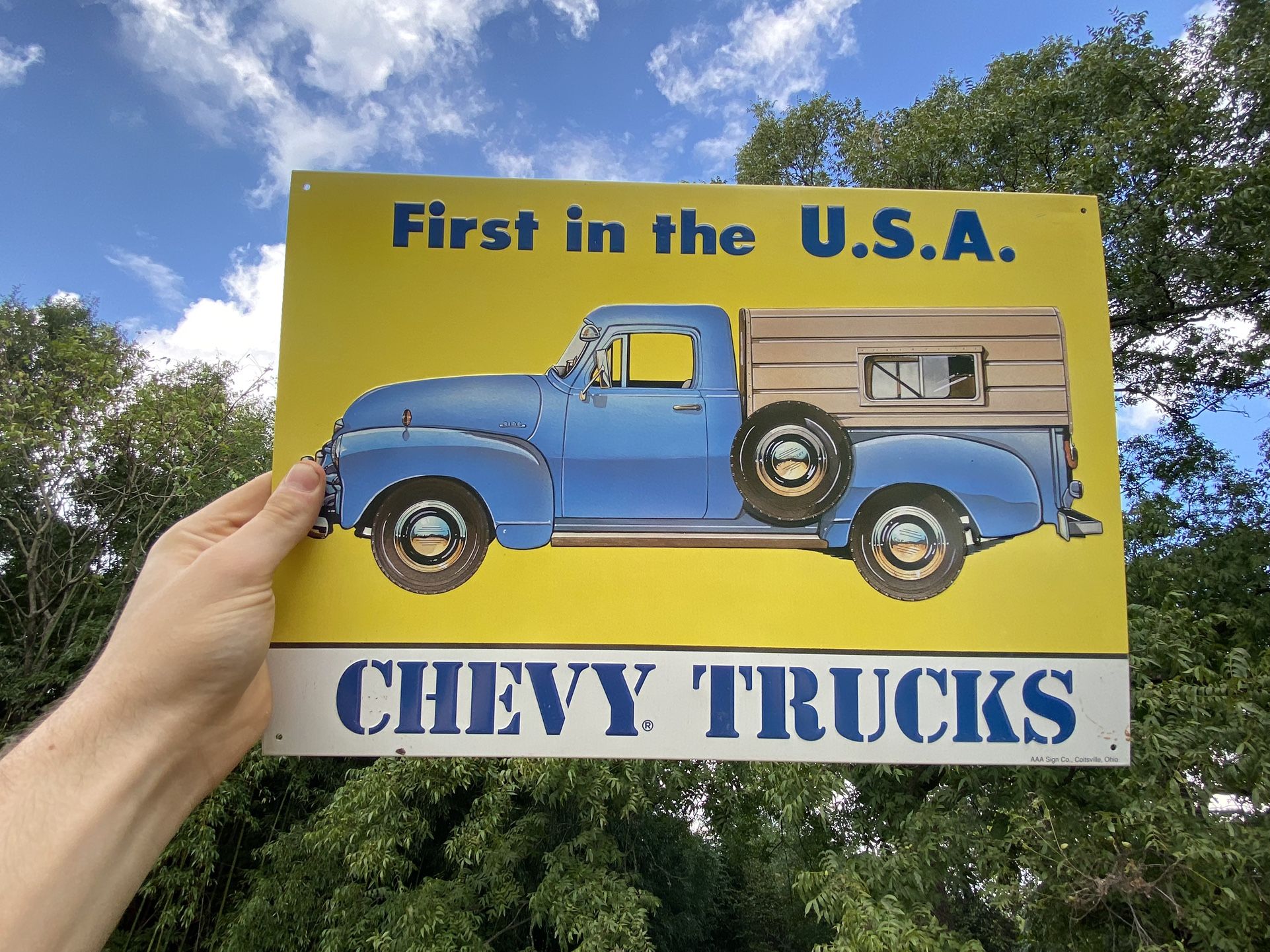 Chevy trucks sign USA 16”x11”