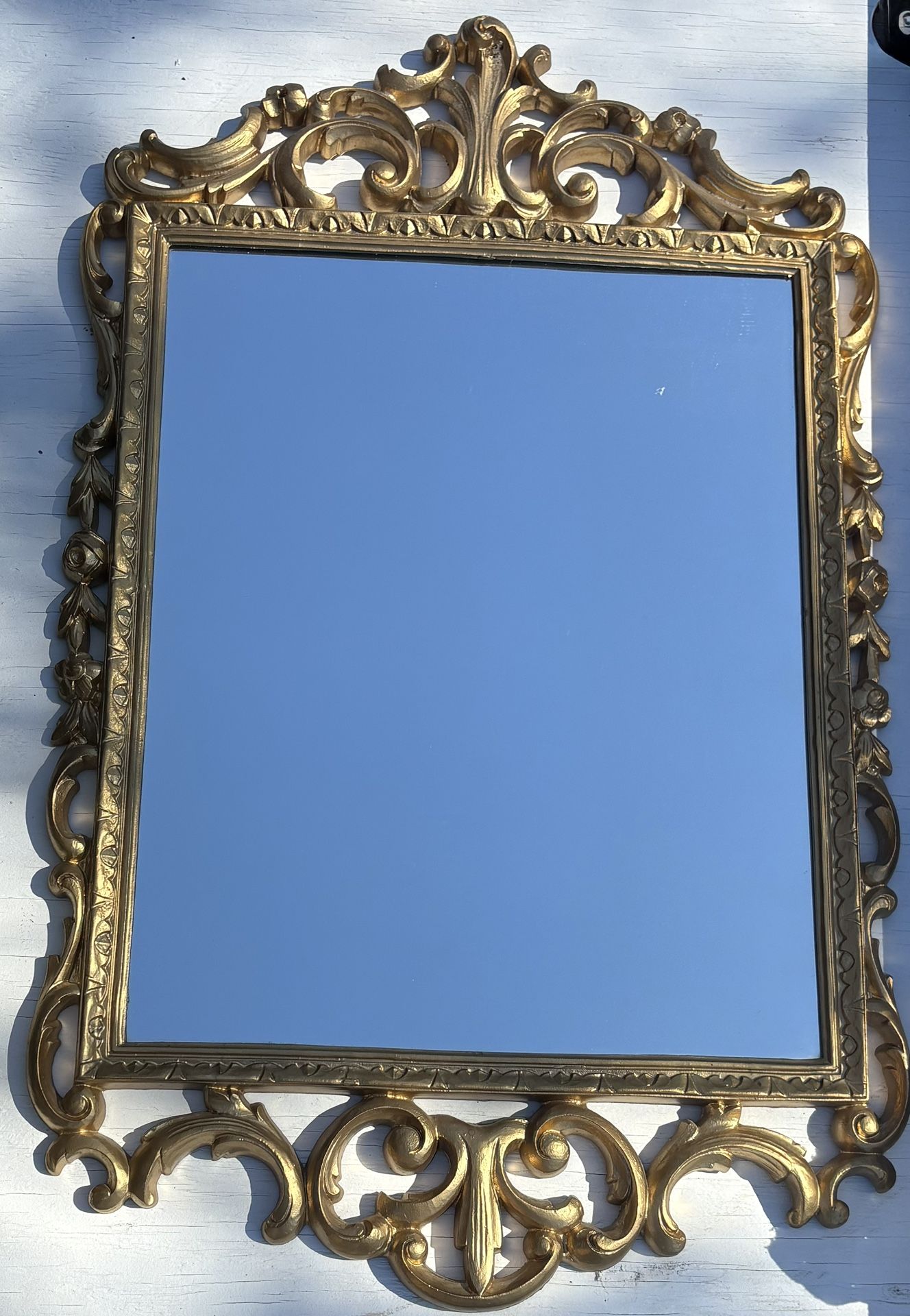 Rectangular Gold Antique Wally Mirror