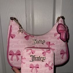 Juicy Couture Bow Pink Purse And Wallet Simply Sweet