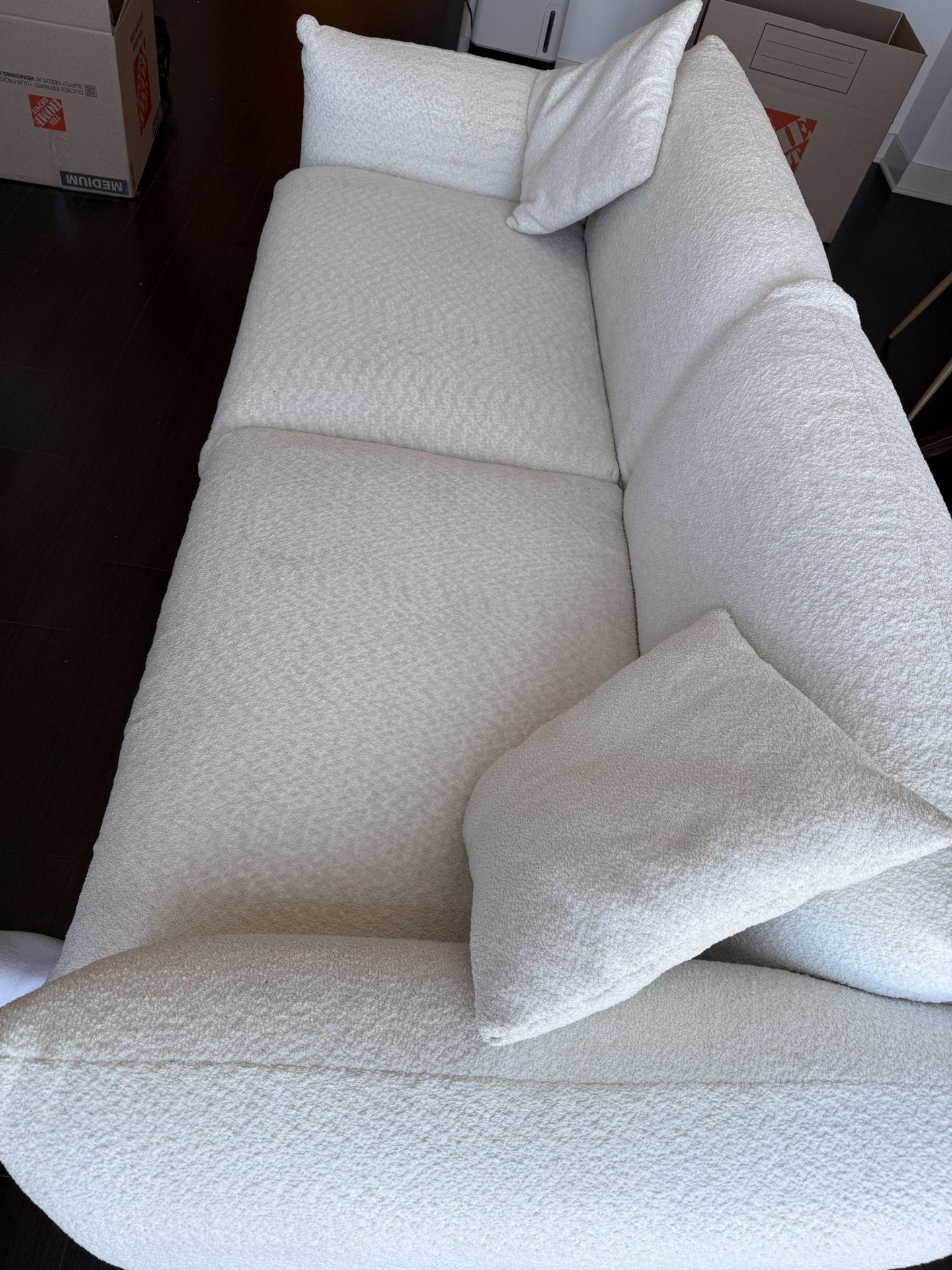 Designer Boucle White Cloud Couch