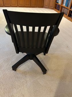 Black Wood Swivel Desk Chair