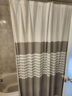 Shower Curtain, Hooks, 3- Bathroom Rugs, & Towel Set  & 2 Runner Rugs all for $18.50-firm