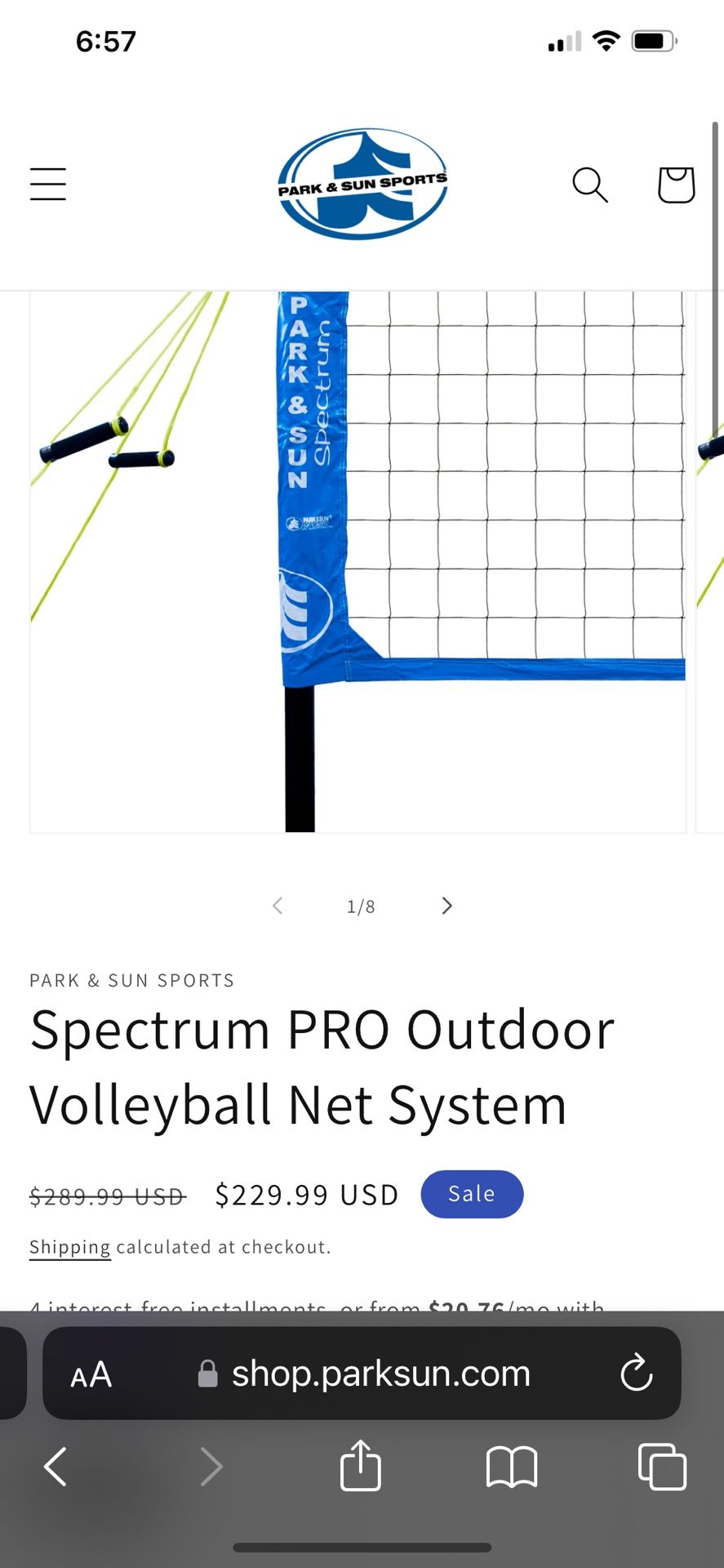 Park And Sun Volleyball Net