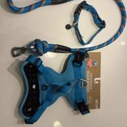 Dog Harness, Leash And Collar Size M 