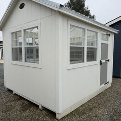 10x12 Greenhouse Shed - Tons of Windows, SunSky Roof & Extra Shelving! 