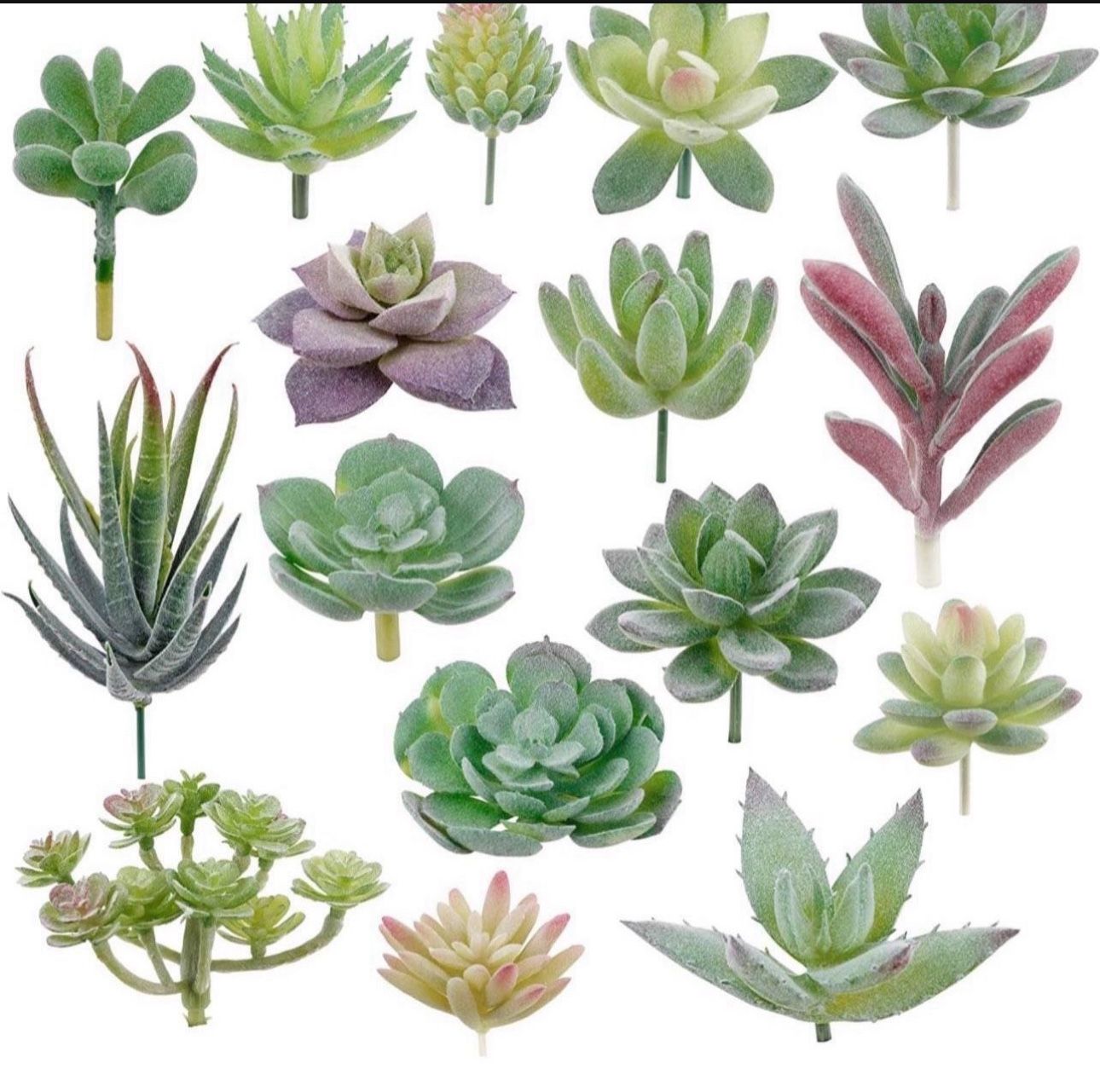 16 Pack Artificial Succulent Plants Artificial Mini Fake Plant for Lotus Landscape Decorative Garden Arrangement Decor