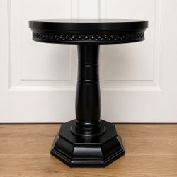 Black Pedestal Accent Side Table