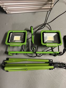 10,000 Lumen LED Work Light with 60 in. Adjustable Metal Flip-Lock Tripod Stand and 9ft Grounded Power Cord