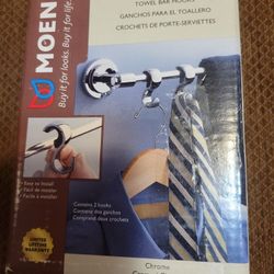 Moen Chrome Towel Bar Hooks Complete 