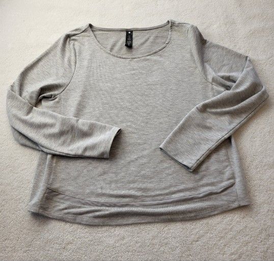 Yogalicious Long Sleeve Fitness Activewear Gray Top Women's Size Large