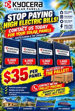 ☀️ Kyocera Solar Panels – Only $35 per Unit! ⚡