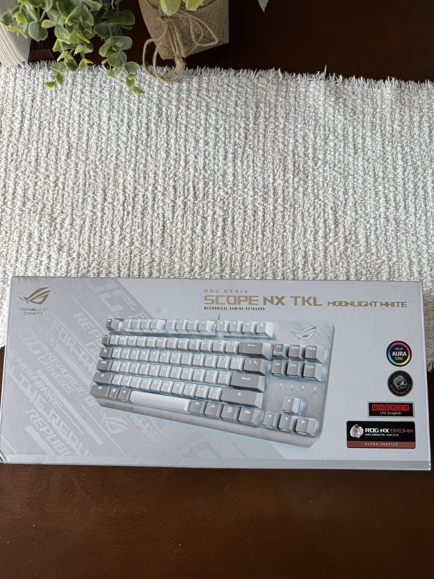 ASUS ROG Strix Scope NX TKL Wired Mechanical RGB Gaming Keyboard Moonlight White