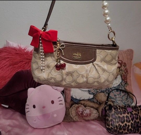Coach Y2K Lurex Signature C Mini Clutch Bag/Wristlet $175