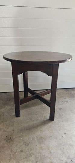 Dark Wood Round Side Table
