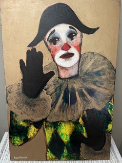 Nubar Bédrossian Original Clown Oil Painting