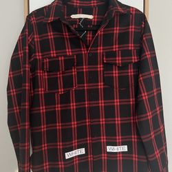 OFF-WHITE BRAND PLAID SHIRT SIZE SMALL, LIKE NEW