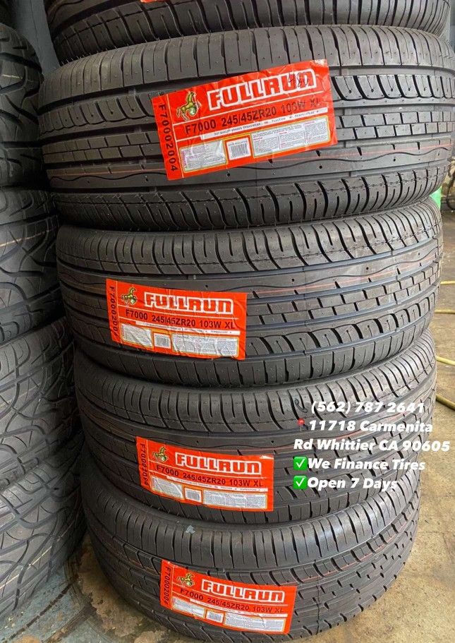 245/45ZR20 Fullrun Set of Tires Installed and Balanced Set de Llantas Nuevas Instaladas y Balanceadas