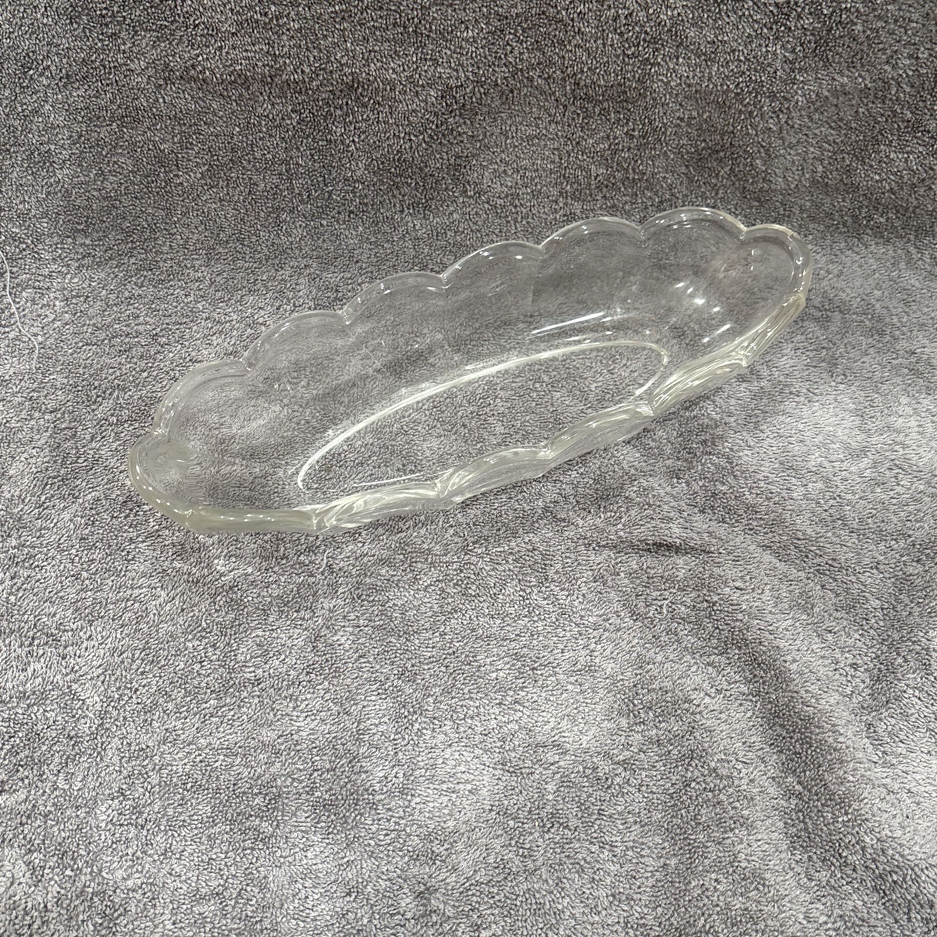 Antique Heisey Glass Long Clear Dish