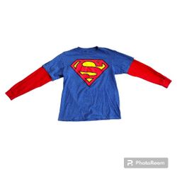 DC Comics Superman/Supergirl Long Sleeve Symbol Costume T-Shirt Girl L(10/12)