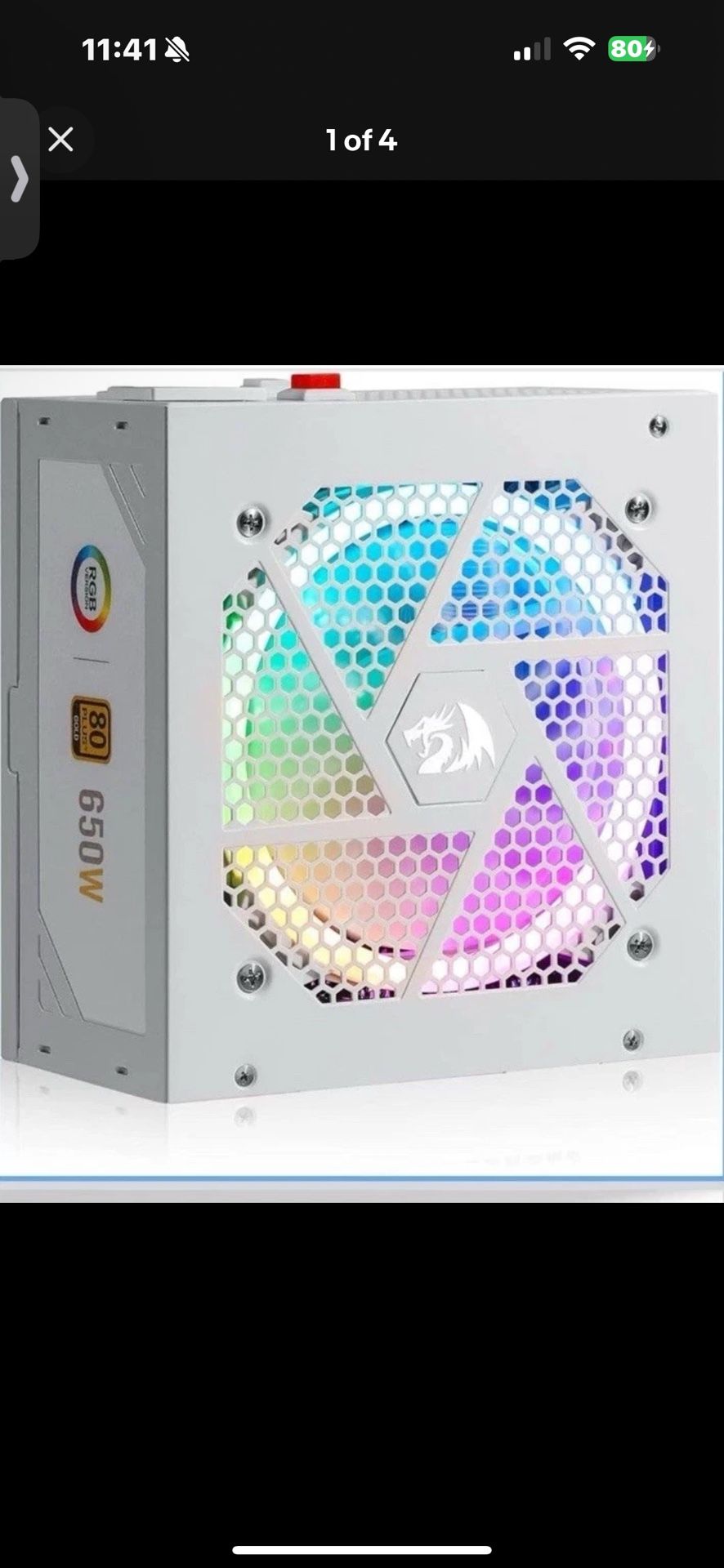 NEW—— Redragon RGPS-650W 80+ Gold 650 Watt ATX Fully Modular Power Supply