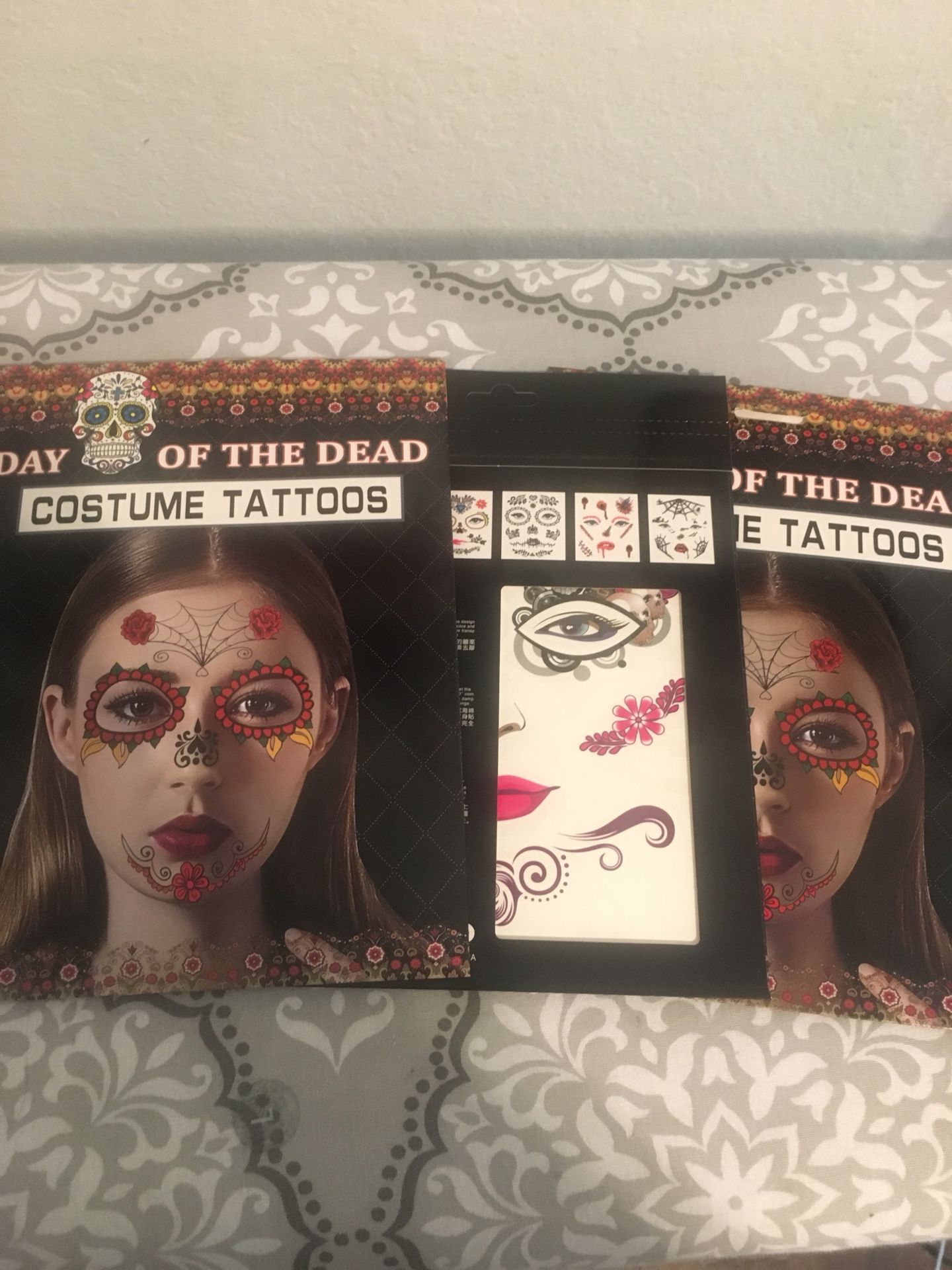 Day of the Dead face tattoos all 3 for $8