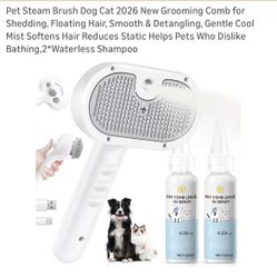 Brand New : Pet Steam Brush Dog Cat 2026 New Grooming Comb for Shedding