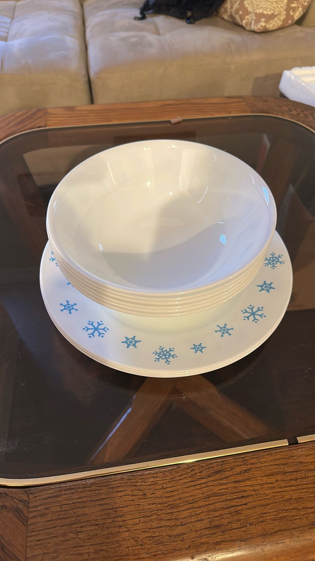 correl bowl and big dishes 10pcs