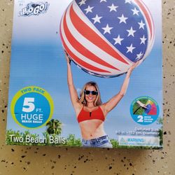 H2O GO Jumbo 5ft. Huge Beach Balls (BRAND NEW!!) - 2 pack