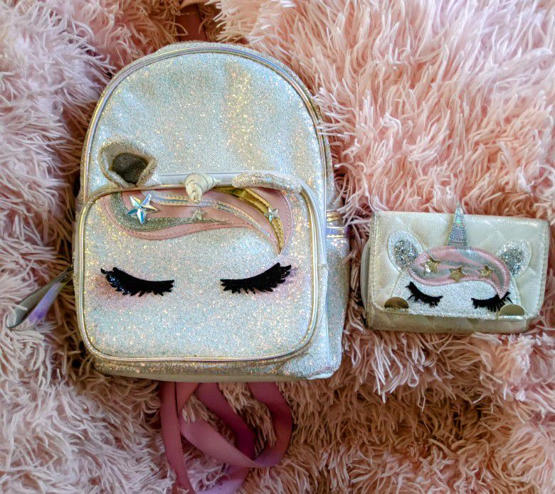 Matching Unicorn Backpack Purse and Wallet From Claire's 