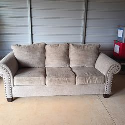 Beige 3 seater sofa (Free Delivery if Needed)