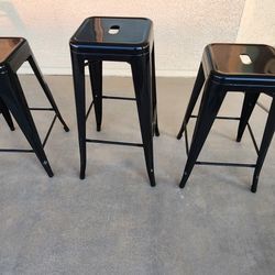 3 Metal Bar Stools