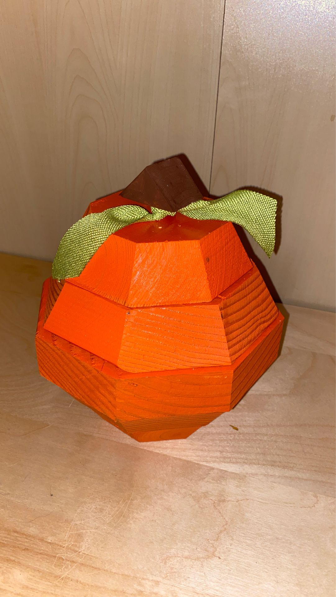 Decorative wood pumpkin