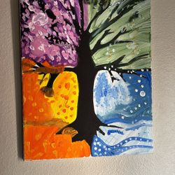 4 Season Acrylic Painting 