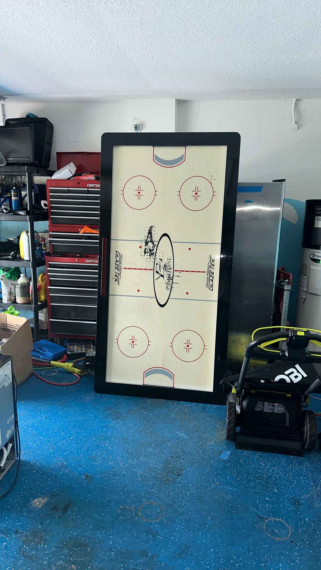 Glaze Tek Air Hockey Table Game/ No Legs/works Perfect