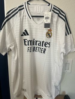 Real Madrid Adidas Authentic Home Soccer Jersey 2024/25 XL XLarge White Player